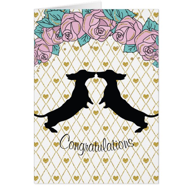 Dachshund Hearts Ro Grattiss Card Hälsningskort (Framsidan)