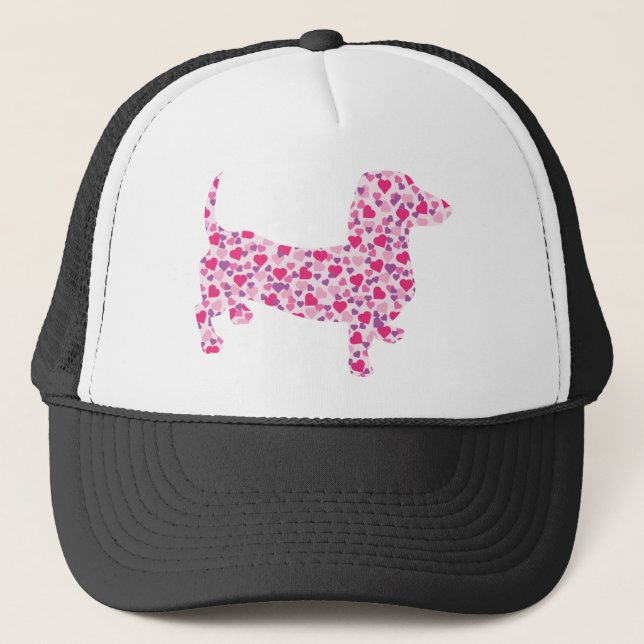 Dachshund Hearts Truckerkeps (Framsida)