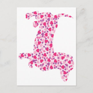Dachshund Hearts Vykort