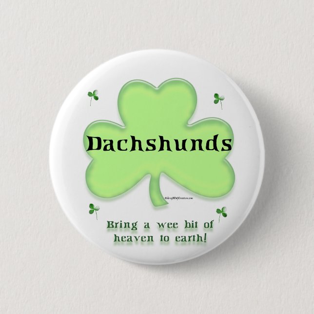 Dachshund Heaven, St. Patrick's day Dachshund Knapp (Framsida)