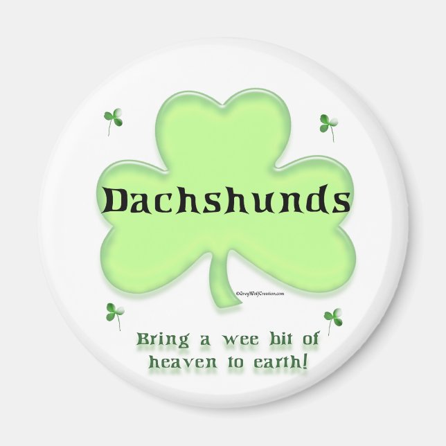 Dachshund Heaven, St. Patrick's day Dachshund Magnet (Framsidan)
