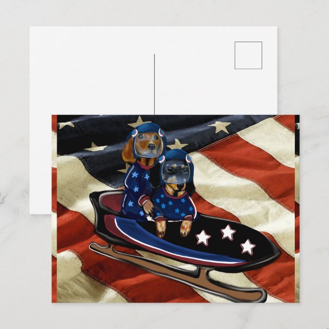 DACHSHUND  HELG VYKORT (Fram/baksida)