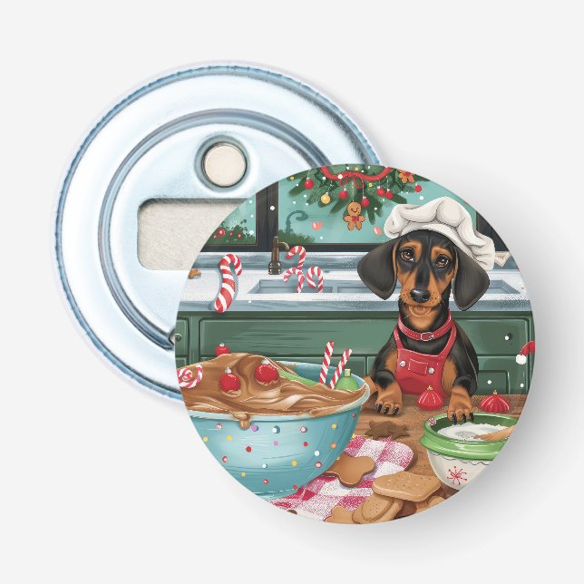 Dachshund Helgdag Baking: God jul Flasköppnare (Framsidan)