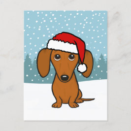 Dachshund Helgdag Cute Pet Wiener Hund Anpassnings Vykort