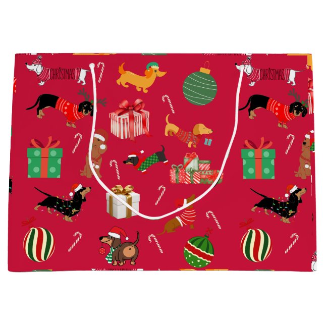 Dachshund Helgdag Gift Bag (Framsidan)
