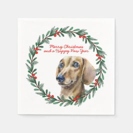 Dachshund Helgdag God Personlig jul Pappersservett