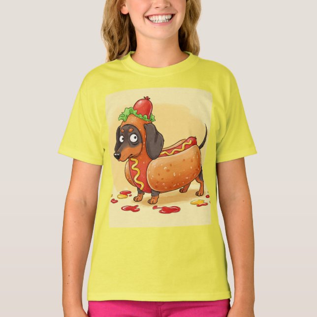 Dachshund-Hett Hund, av Natasha Us T Shirt (Framsida)