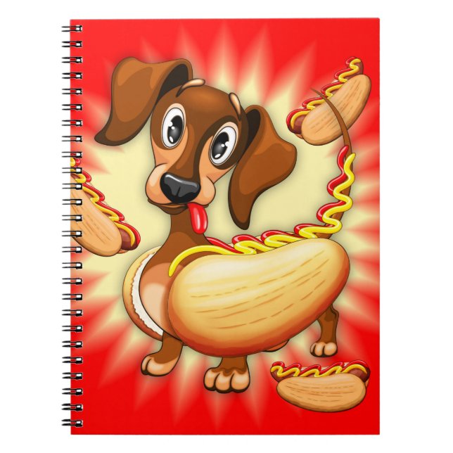 Dachshund Hett Hund Cute and Funny Character Anteckningsbok (Framsidan)