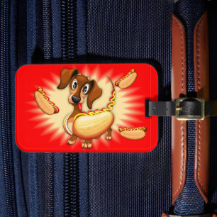 Dachshund Hett Hund Cute and Funny Character Bagagebricka