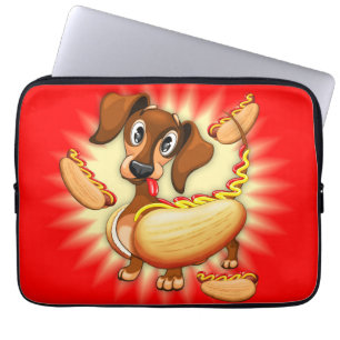 Dachshund Hett Hund Cute and Funny Character Laptop Fodral