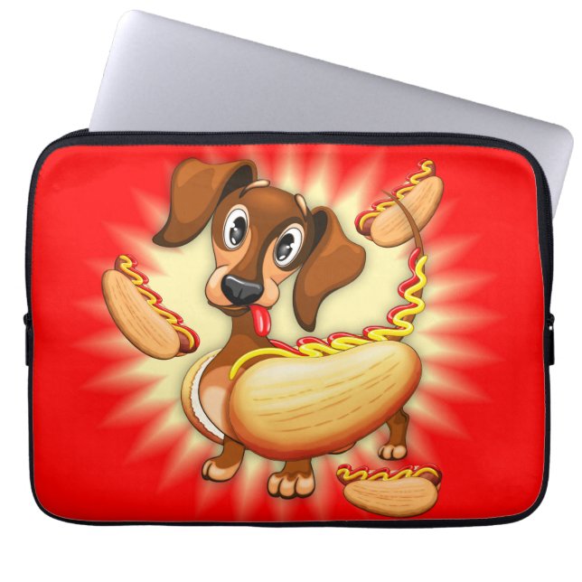Dachshund Hett Hund Cute and Funny Character Laptop Fodral (Framsidan)