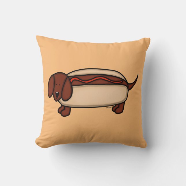 Dachshund Hett Hund Dekorativ kudde (Framsida)
