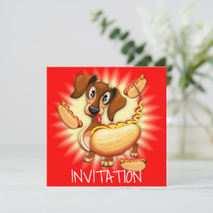 Dachshund Hett Hund Inbjudningar