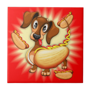 Dachshund Hett Hund Kakelplatta