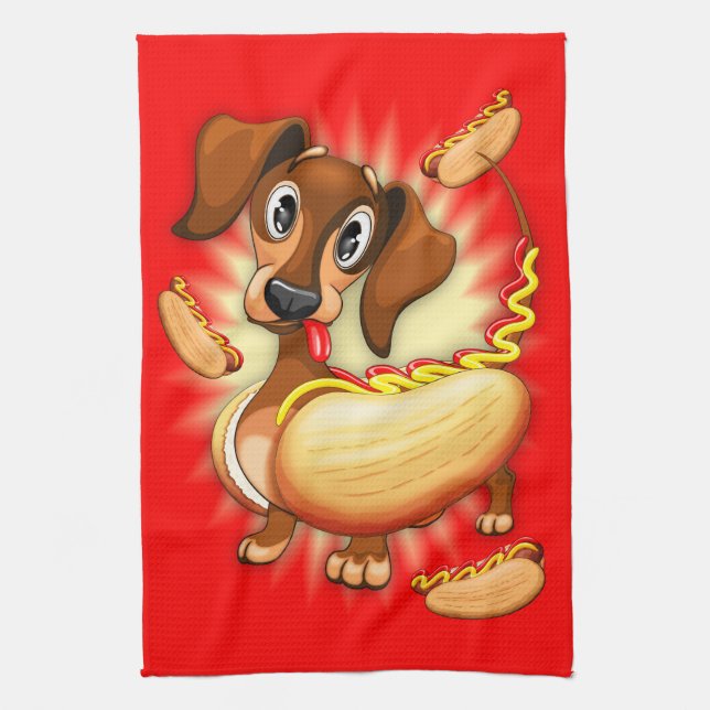 Dachshund Hett Hund Kökshandduk (Vertikal)