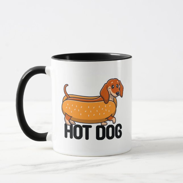 Dachshund Hett Hund Mugg (Vänster)