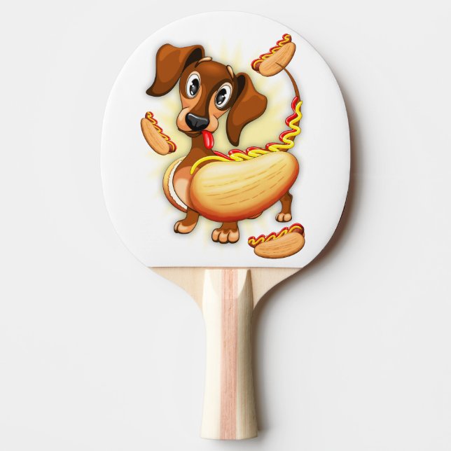 Dachshund Hett Hund Pingisracket (Framsidan)