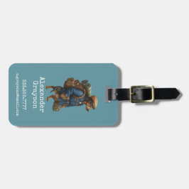 Dachshund Hiker Personalized  + Hi it' Me bag Bagagebricka