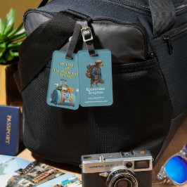 Dachshund Hiker Personlig + Hej det är jag väskan Bagagebricka