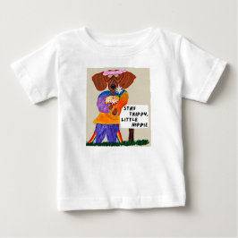 Dachshund Hippie på Stay Trippy Little Hippie Skyl T Shirt