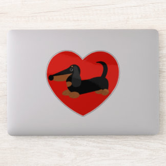 Dachshund Hjärt Vinyl Klistermärke Klistermärken