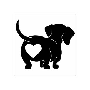 Dachshund Hjärtbotten Trä Art Stämpel