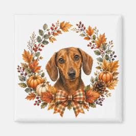 Dachshund Höstkrans Magnet