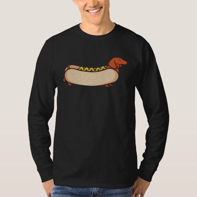 Dachshund Hot Dog Cute Weenie Wiener Dog T Shirt (Framsida)