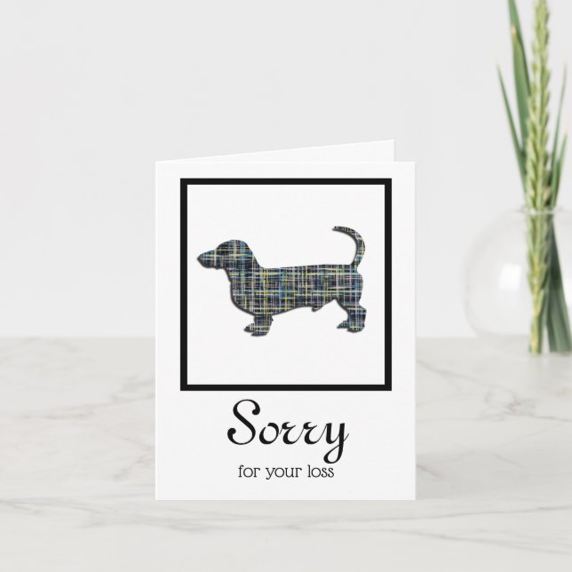 Dachshund Hound Hund Pet Sympathy Card Kort (Framsida)