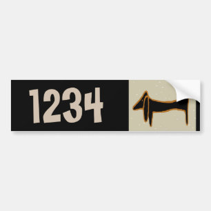 Dachshund House Numbers Bildekal