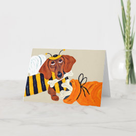 Dachshund Humla med hundgodis Kort