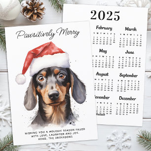 Dachshund Hund 2025 Calendar Cute God jul Julkort