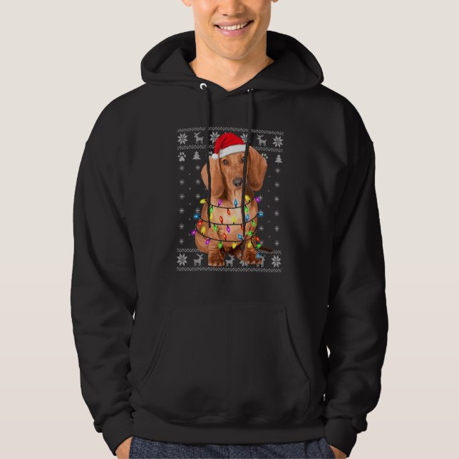 Dachshund Hund 2 Hoodie (Framsida)