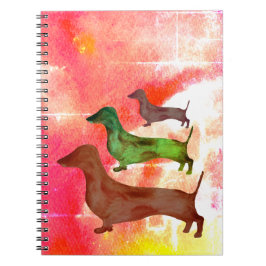Dachshund Hund Abstrakt Art Illustration - bärbar Anteckningsbok Med Spiral