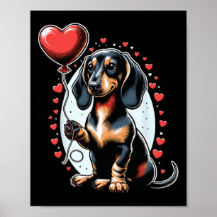 Dachshund Hund Alla Hjärtans Dag Hundägare Valenti Poster