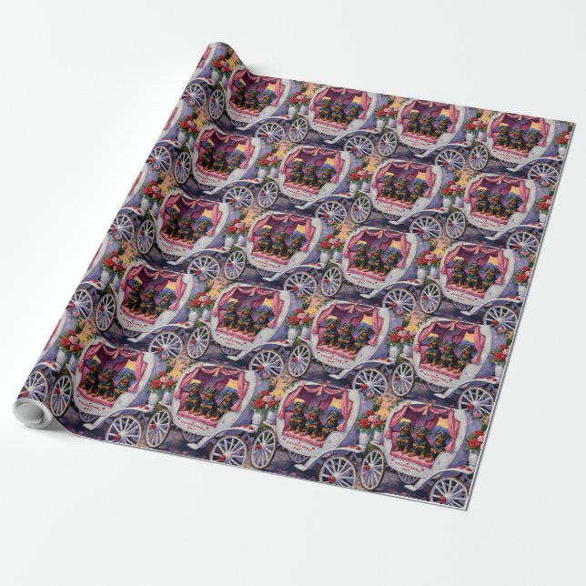 Dachshund Hund Alla Hjärtans Dag Presentpapper (Utrullad)