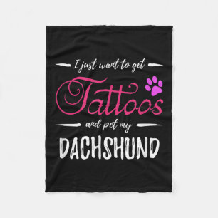 Dachshund Hund älskare Tattoo Shirt Rolig hund Mam Fleecefilt