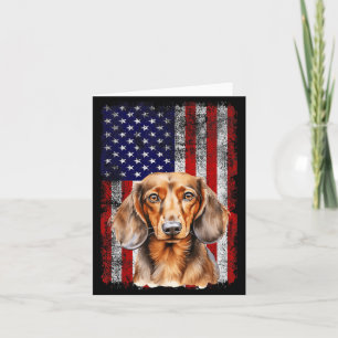 Dachshund Hund Älskare US Flagga 4 juli Patriotisk Kort