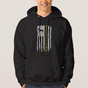 Dachshund Hund älskare Vintage Förenta staterna Am Hoodie