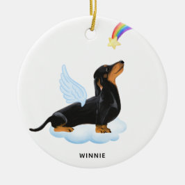Dachshund Hund Angel Personlig Pet Memorial Julgransprydnad Keramik