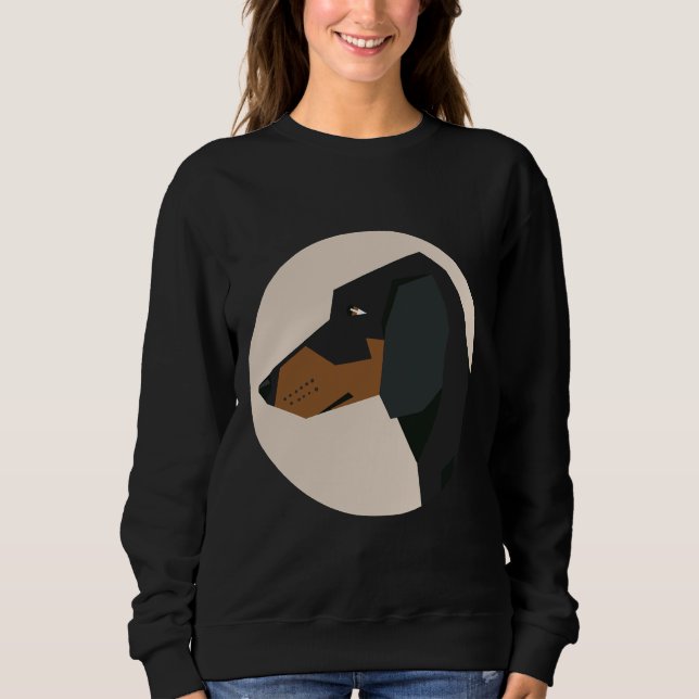 Dachshund Hund Ansikte T Shirt (Framsida)