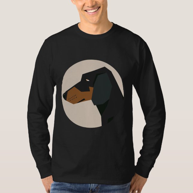 Dachshund Hund Ansikte T Shirt (Framsida)