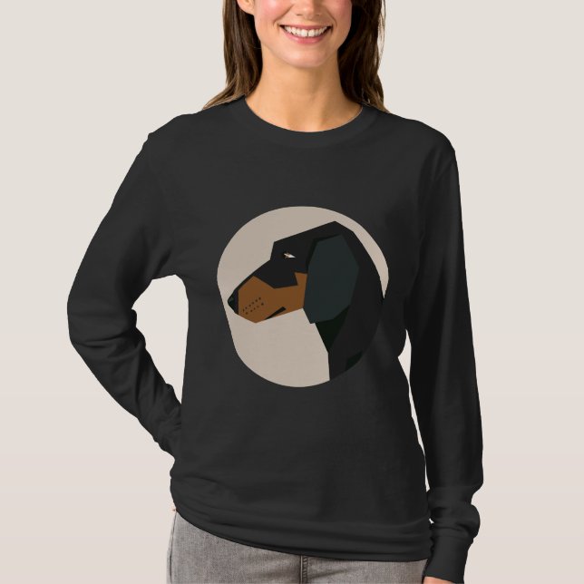 Dachshund Hund Ansikte T Shirt (Framsida)