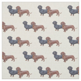 Dachshund Hund Art Fabric Tyg