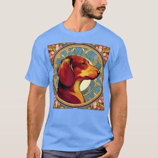 Dachshund Hund Art nouveau Stil T Shirt