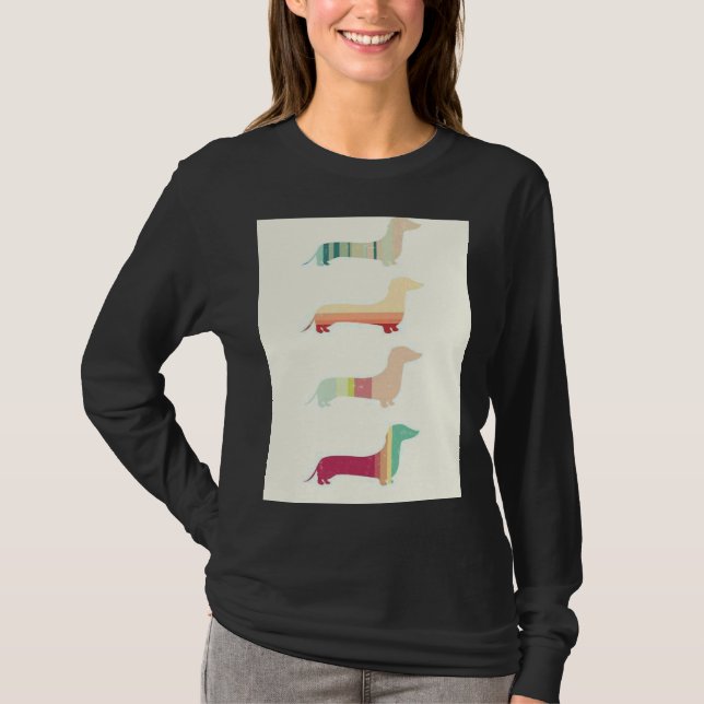 Dachshund Hund Art Popart T Shirt (Framsida)