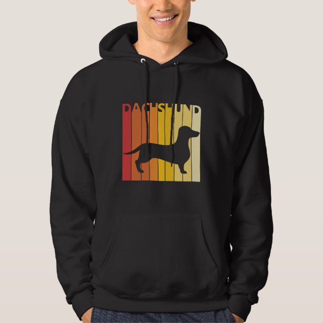 Dachshund Hund aveln Silhouette Hoodie (Framsida)