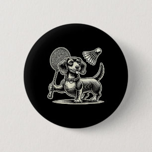 Dachshund Hund Badminton Player Shuttle Manar Wome Knapp