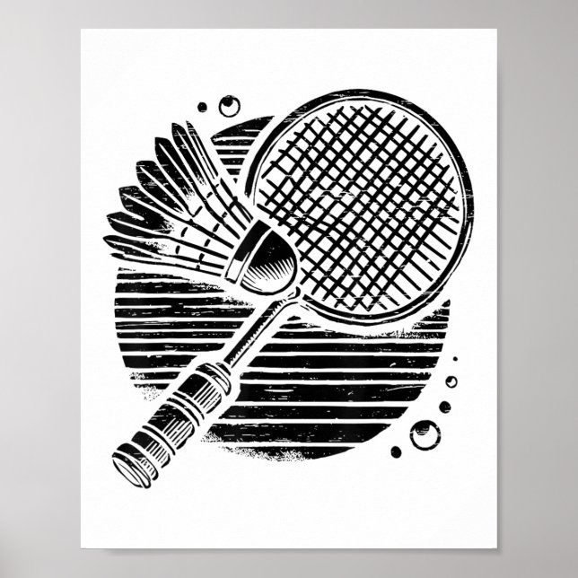 Dachshund Hund Badminton Player Shuttle Poster (Framsidan)
