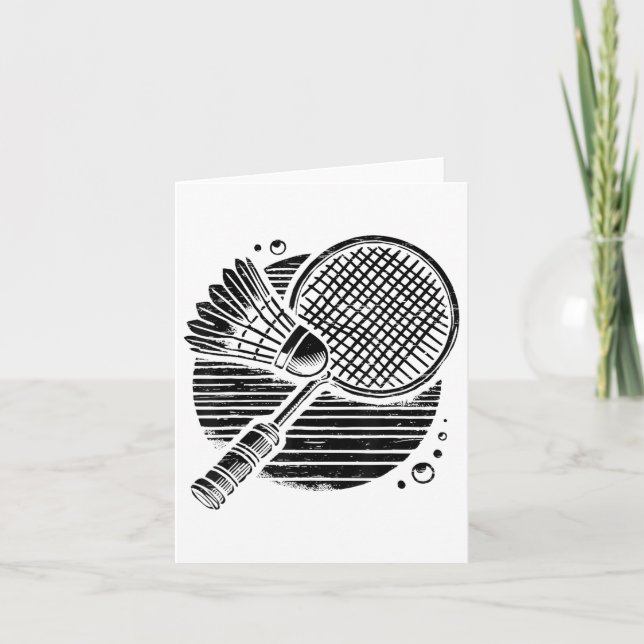 Dachshund Hund Badminton Spelare Badboll  Kort (Framsida)